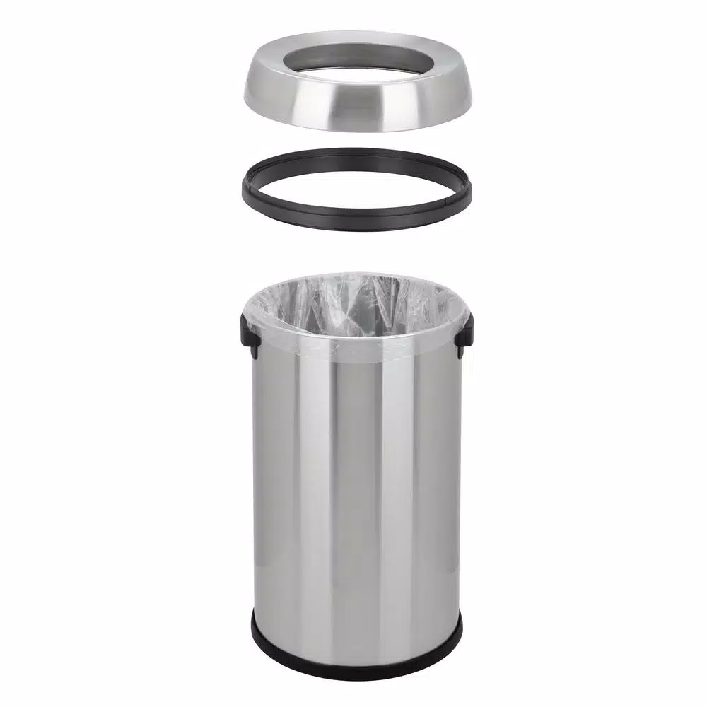 Step N' Sort 65 L Stainless Steel Commercial Open Top Trash Can with Carry Handle