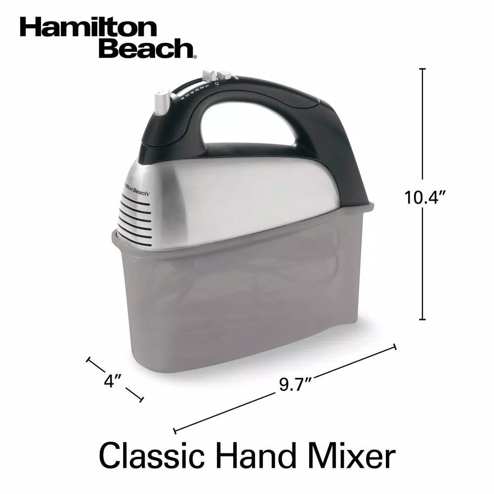 Hamilton Beach 6-Speed Hand Mixer with Brushed Stainless Steel Housing