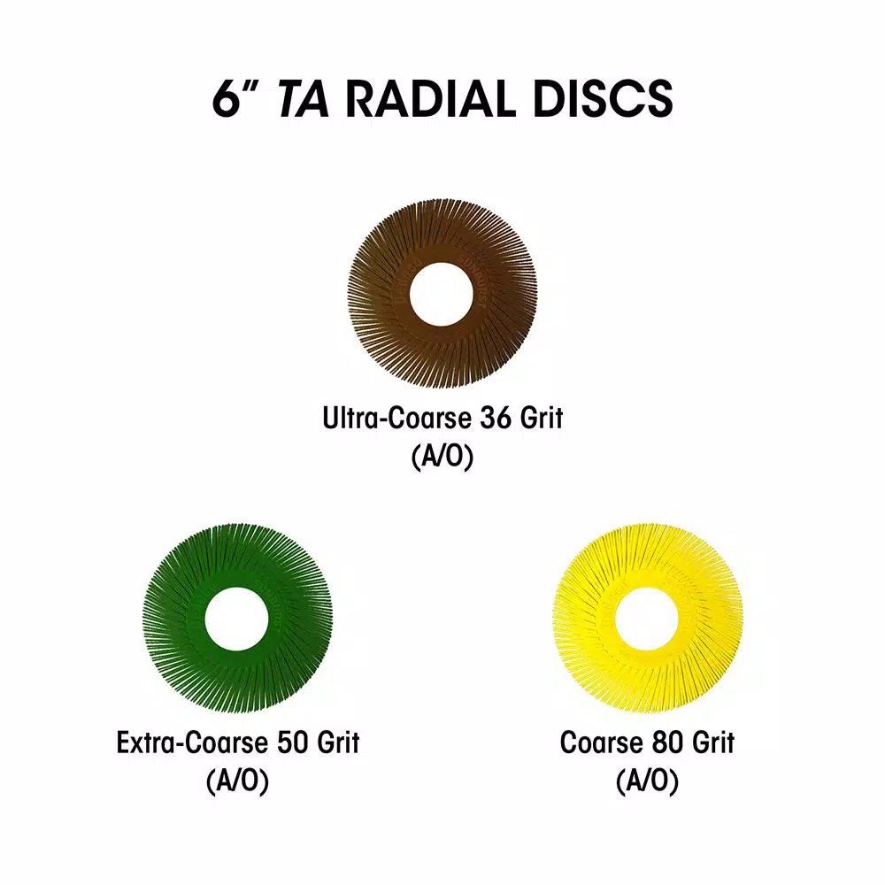 Dedeco Sunburst 8 in. TS Radial Discs, 80-Grit Coarse, 1 in. Arbor, 70-Pack