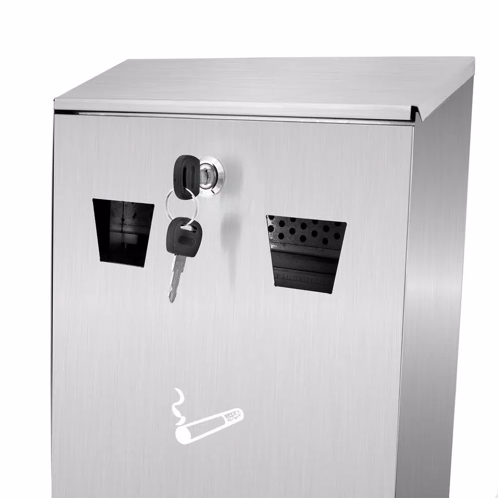 Alpine Industries Stainless Steel Wall Mounted Cigarette Disposal Station Outdoor Ashtray