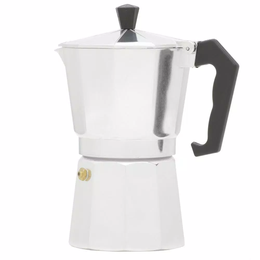 Home Basics 6-Cup Aluminum Stovetop Espresso Machine, Grey