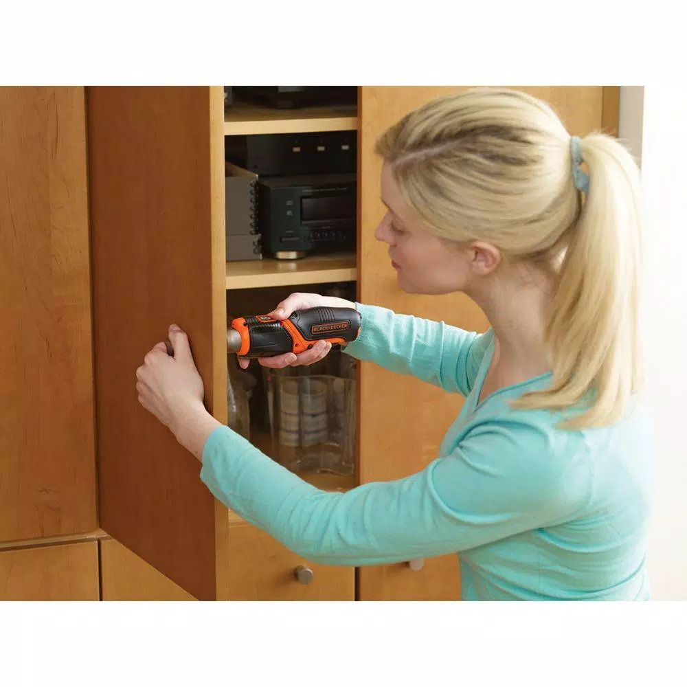 BLACK+DECKER 4V MAX Lithium-Ion Cordless Pivoting Screwdriver Kit with USB Charger and Accessories