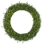 Home Accents Holiday 60 in. Jackson Noble Fir Artificial Wreath with 300 Warm White LED Micro Dot Lights thumbnail 1