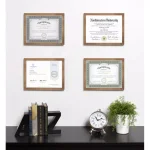 DesignOvation Gallery 8.5 x 11 in. Rustic Brown Wood Document Picture Frame Set, 4-Pack thumbnail 6