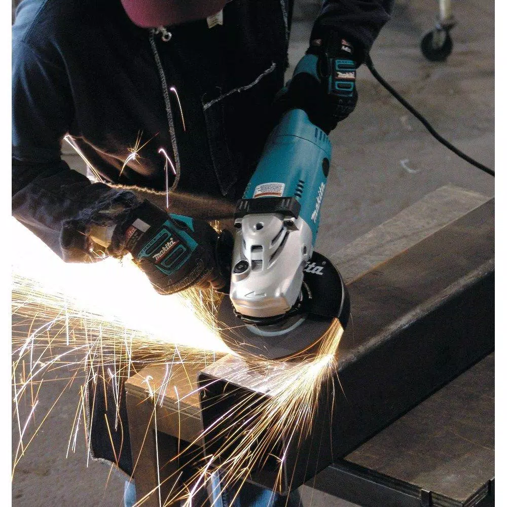Makita 7 in. Corded Angle Grinder, 15 Amp, 6000 RPM with Grinding Wheel and Side Handle