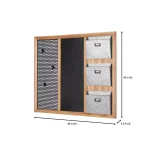 StyleWell 3-Section Wood and Metal Wall-Mount Organizer with Chalkboard thumbnail 2