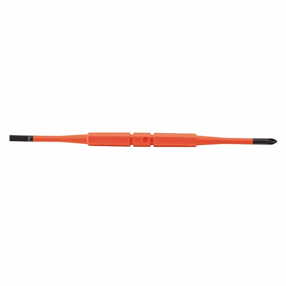 Klein Tools 2-in-1 Insulated Flip-Blade Screwdriver, #1 Phillips & 3/16 in. Slotted