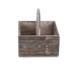 Cheungs Brown Wooden Square Caddy Decorative Tray with Raised Handle thumbnail 4