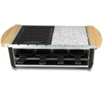 NutriChef Nutri Chef 2-Tier Raclette Grill, Electric Indoor Cooktop with Stone Plate and Metal Grills, 1200W, Black thumbnail 1