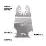 Milwaukee OPEN-LOK 3-in-1 Stainless Steel Oscillating Multi-Tool Cutting and Scraper Blade thumbnail 3