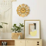 La Crosse Technology 12.8 in. Gold Metal Sunray Quartz Wall Clock - Mid-Century Sunburst Design thumbnail 2