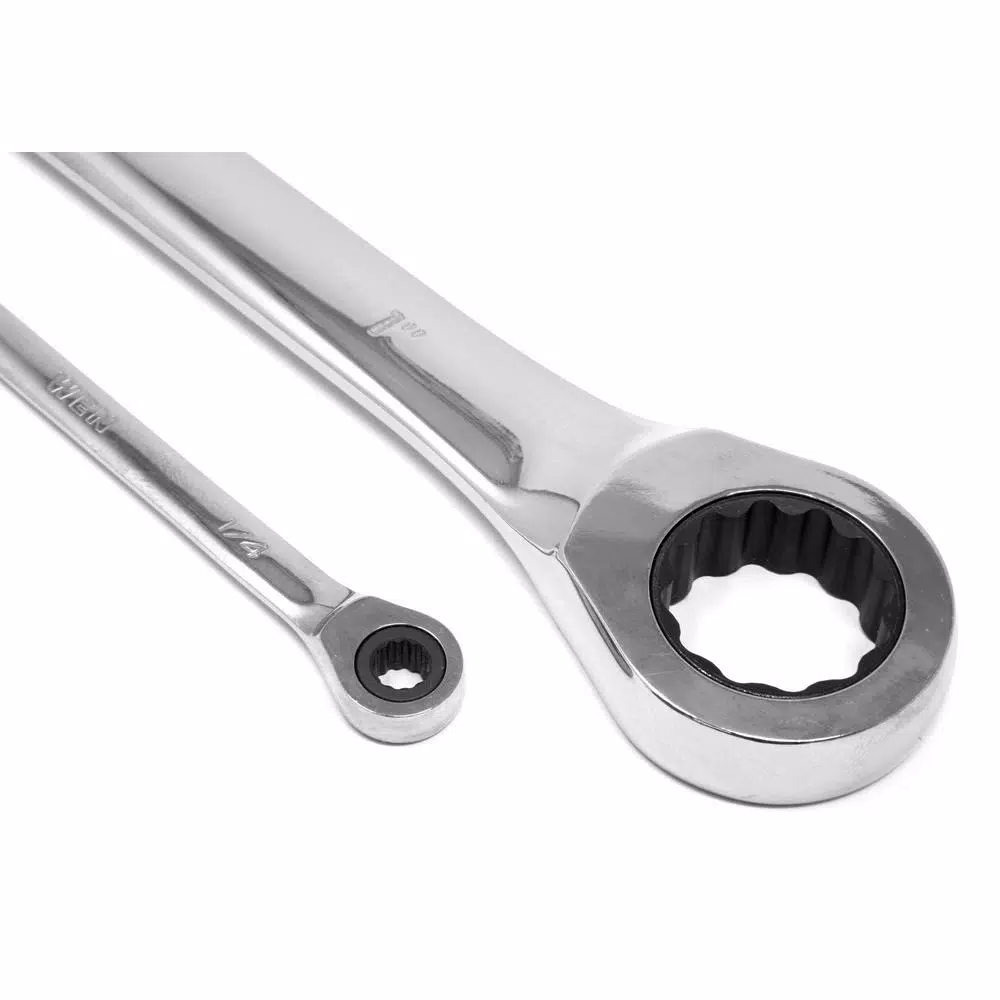WEN 13-Piece Professional SAE Ratcheting Combination Wrench Set with Storage Rack