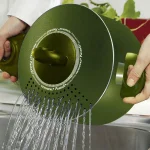 Pensofal PastaSI 5 Qt. Aluminum Nonstick Pasta Pot with Locking Strainer Lid - Terre di Siena thumbnail 2