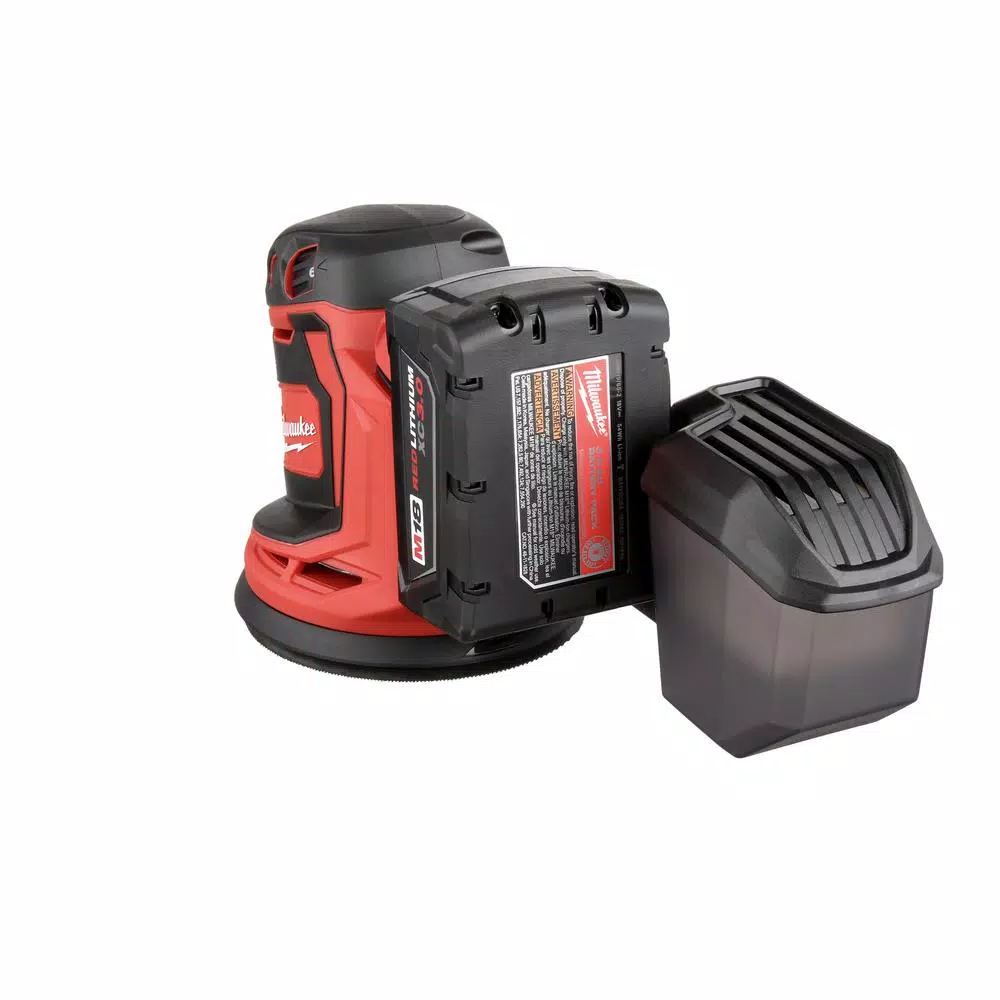 Milwaukee M18 18V Lithium-Ion 5 in. Cordless Random Orbit Sander Kit with 3.0Ah Battery, Charger and Bag