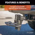 CURT Adjustable Channel Mount Trailer Hitch Ball Mount with Dual Ball, 2 in. Shank, 14,000 lbs. Capacity thumbnail 10