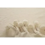 LR Home Cream Cotton Chevron & Herringbone Embroidered Braided Throw Blanket thumbnail 3