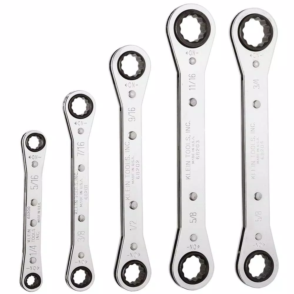 Klein Tools 5-Piece Ratcheting Box Wrench Set with Vinyl Pouch