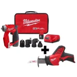 Milwaukee M12 FUEL 4-in-1 Installation Drill Driver Kit with M12 Hackzall Reciprocating Saw thumbnail 1