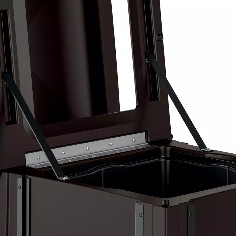 Suncast Commercial 35 Gal. Java Outdoor Trash Can with Attached Lid