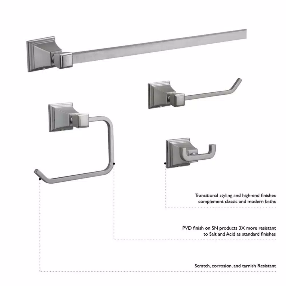 Design House Torino Double Robe Hook in Satin Nickel