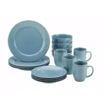 Rachael Ray Cucina 16-Piece Agave Blue Stoneware Dinnerware Set thumbnail 1