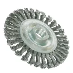 Robtec 4 in. Stringer Bead Twisted Steel Wire Wheel Brush, 5/8"-11 Threaded Arbor thumbnail 2