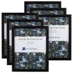 Lavish Home 11 x 14 in. Gallery Wall Picture Frame Set, 6-Piece Modern Black Plastic Frames thumbnail 1