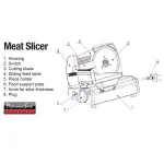 Continental Professional Series 7.5 in. Stainless Steel Meat Slicer with 180W Motor thumbnail 9