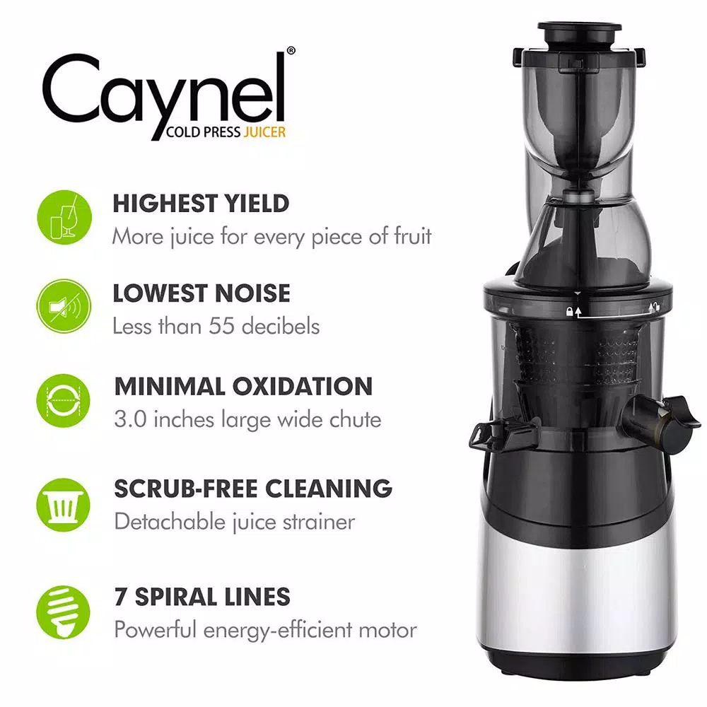 Boyel Living Silver Slow Masticating Cold Press Juicer, High Yield Vertical Juicer with 30 Speeds