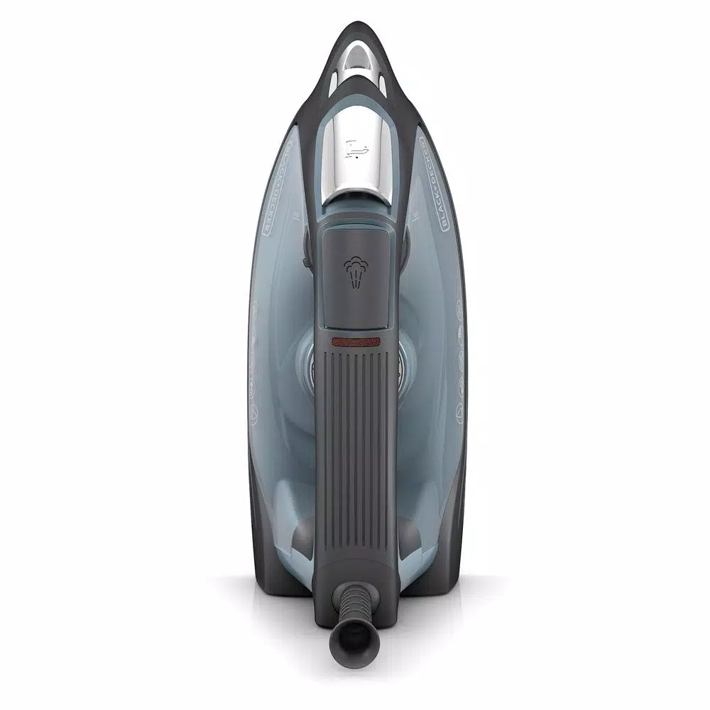 BLACK+DECKER IMPACT Advanced Steam Iron with Stainless Steel Soleplate, 1500W, Gray