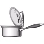 CookCraft by Candace 1.5 qt. Tri-Ply Stainless Steel Sauce Pan with Patented Latch Glass Lid thumbnail 5