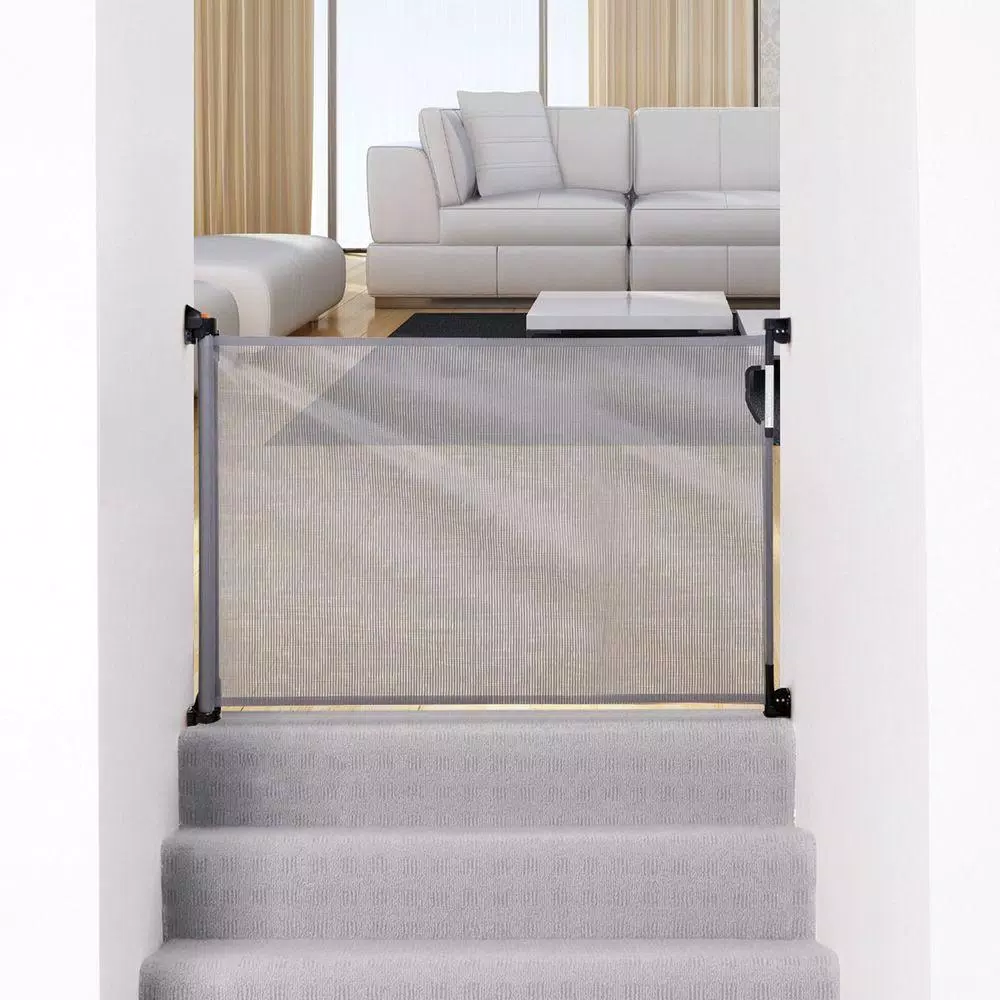 Dreambaby Retractable Indoor/Outdoor Safety Gate, Grey, Fits Up to 55 in. Wide