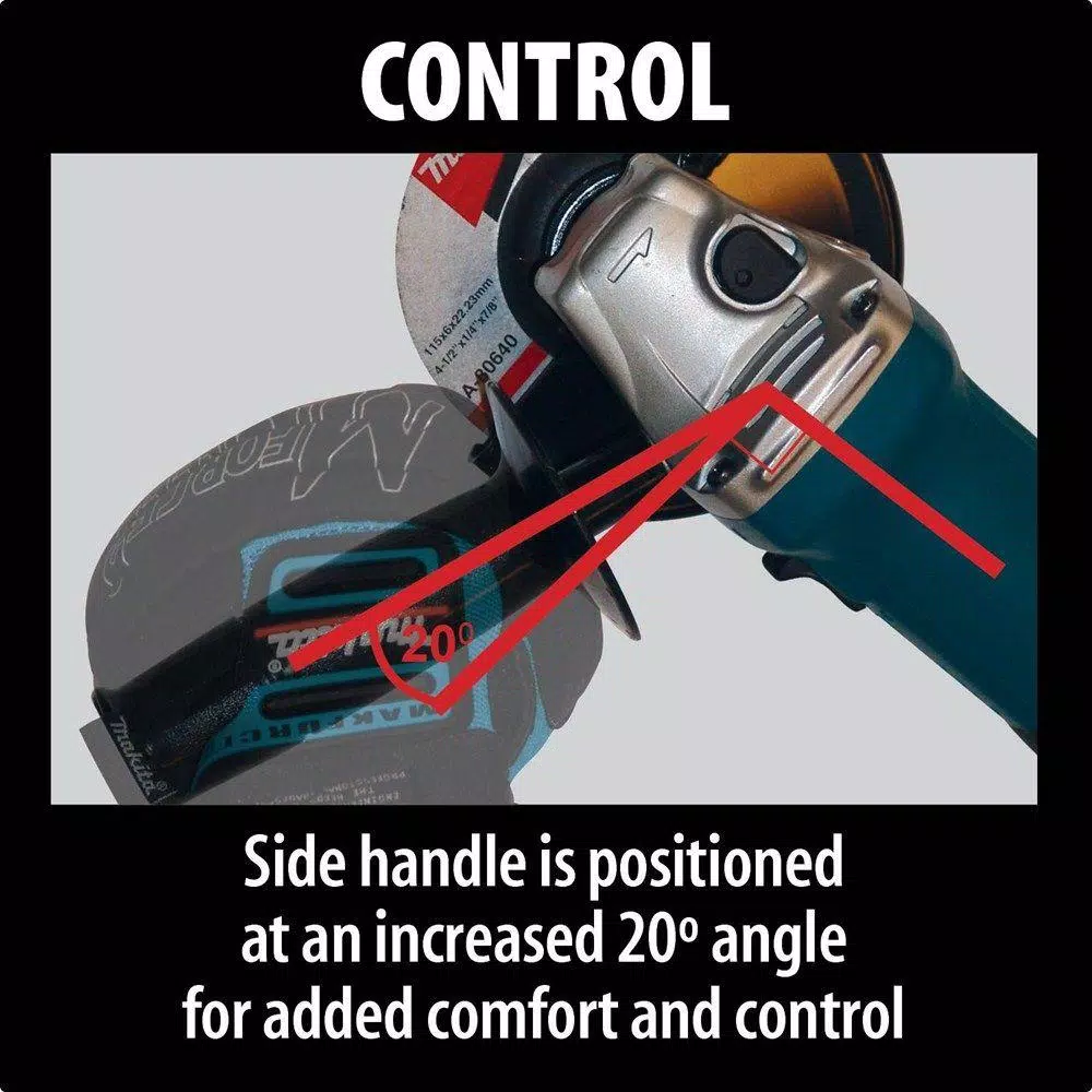 Makita 4 in. Corded Angle Grinder, 6 Amp, 11,000 RPM with Grinding Wheel and Hard Case