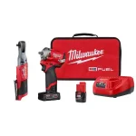 Milwaukee M12 FUEL 12V Brushless 3/8 in. Stubby Impact Wrench & Ratchet Combo Kit (2-Tool) thumbnail 1