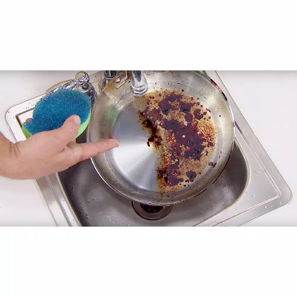DishFish Dual Scrubber Sponge, Non-Scratch, Ergonomic Fish Shape, 8-Pack