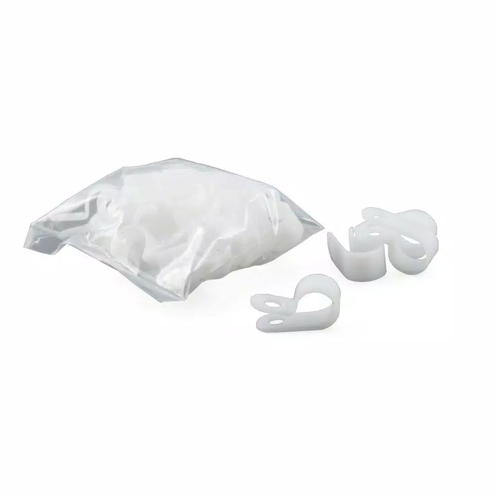 CURT 3/8" I.D. Convoluted Slit Loom Tube Clamps, White (25-Pack)