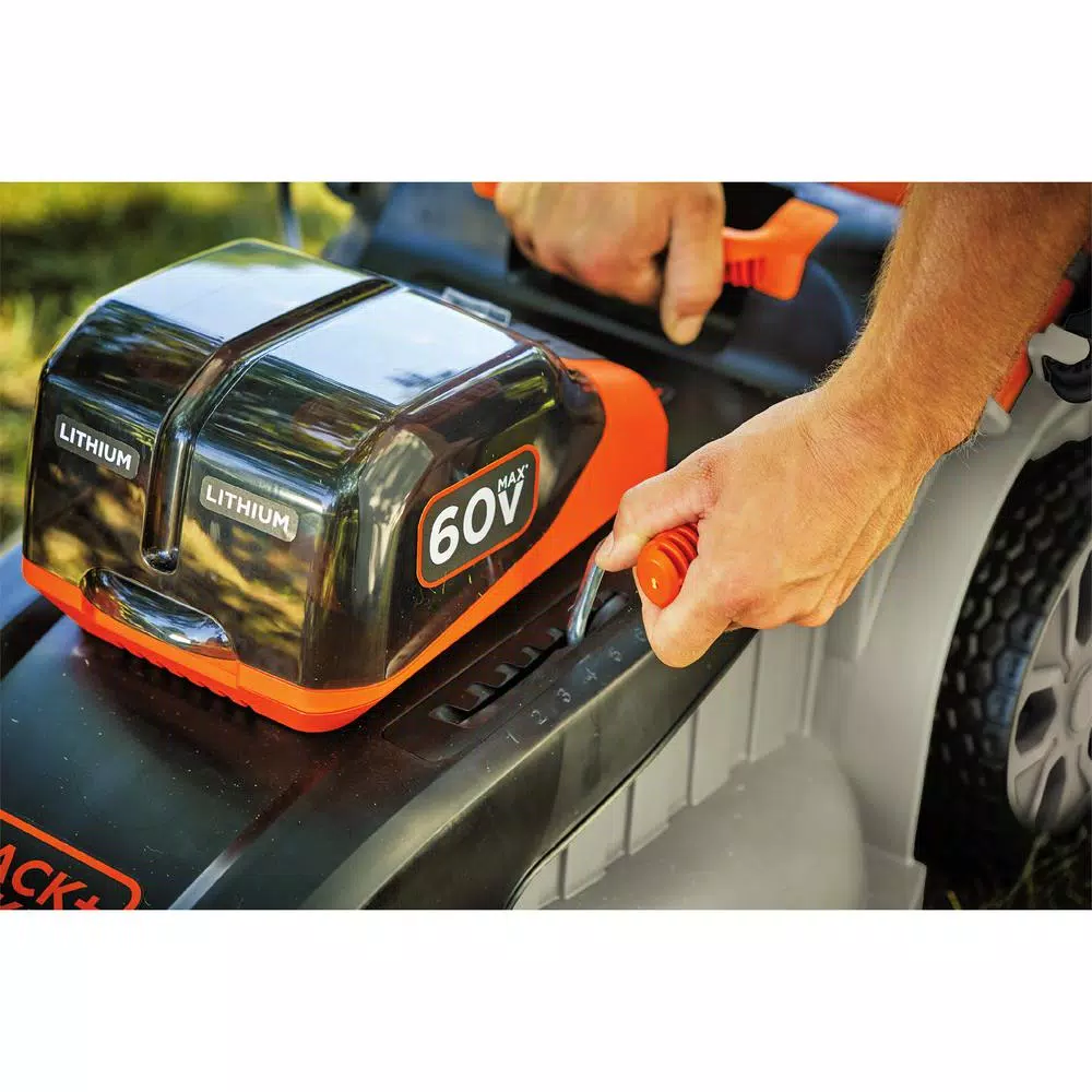 BLACK+DECKER 60V MAX Cordless 20 in. Walk Behind Push Lawn Mower with (2) 2.5 Ah Batteries and Charger