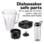 Hamilton Beach MultiBlend 950W 6-Speed Blender System with 52 oz. Glass Jar, Food Chopper, and Travel Jar thumbnail 7