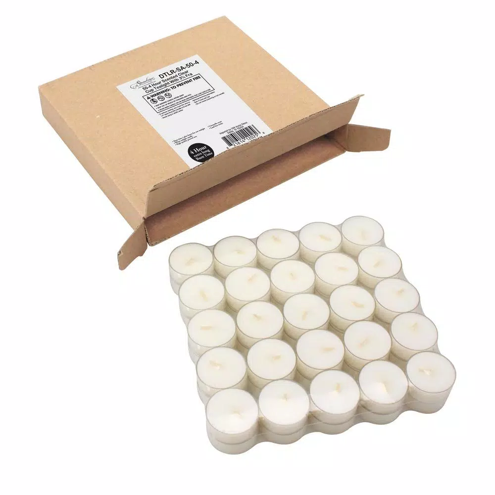 Stonebriar Collection Stonebriar Citronella Scented White Tea Light Candles, 4-Hour Burn Time, 50-Pack