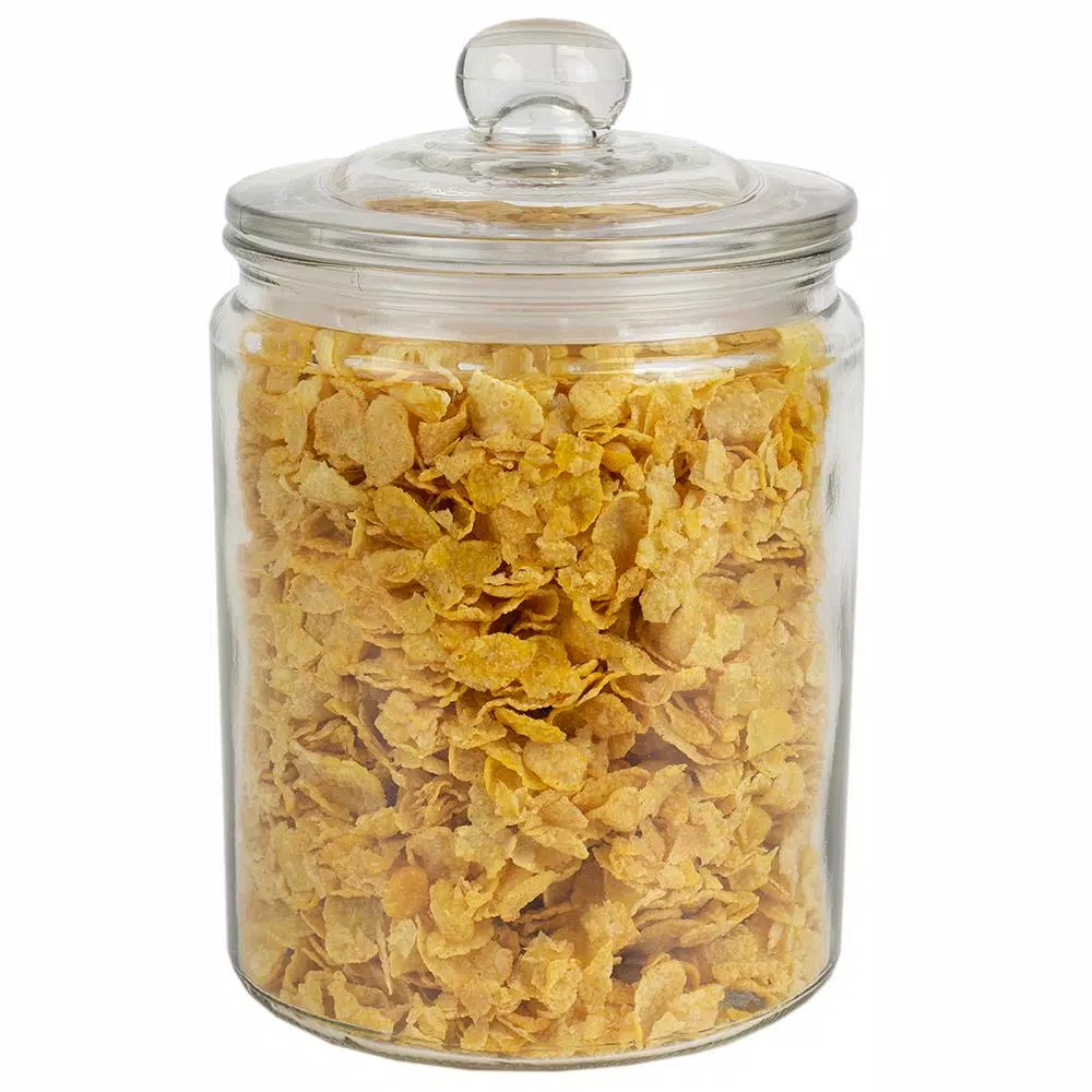 Unbranded Renaissance Collection Medium Glass Canister with Easy Grab Knob