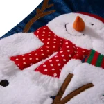 Glitzhome 36 in. Polyester Velvet 3D Oversized Snowman Christmas Stocking with Gold Stars thumbnail 4