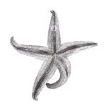 Unbranded Medium Starfish Wall Sculpture - Coastal Silver Pewter Resin Decor thumbnail 4