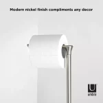Umbra Pinnacle Freestanding Toilet Paper Holder, Brushed Nickel thumbnail 2