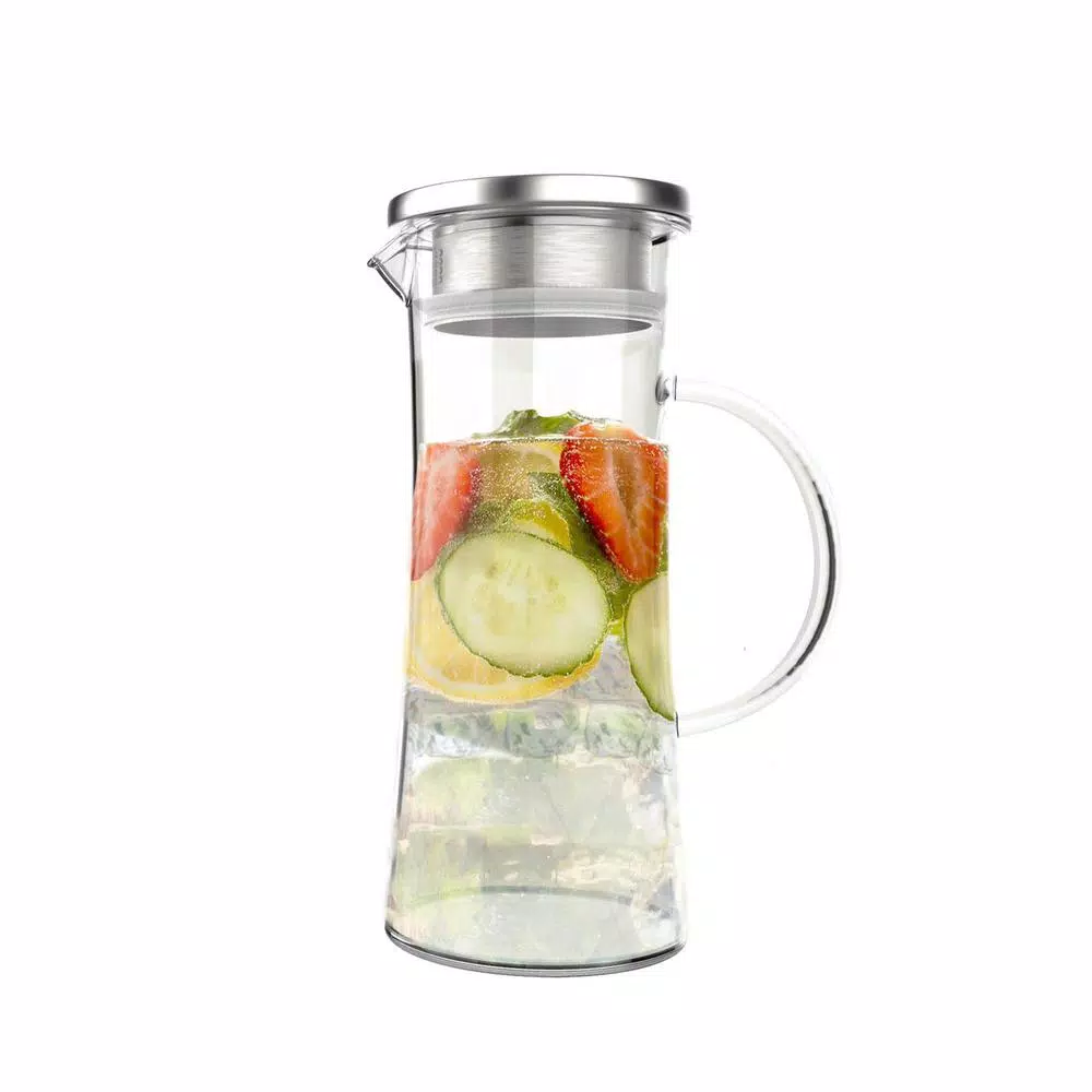 Classic Cuisine 50 oz. Borosilicate Glass Pitcher with Stainless Steel Filter Lid