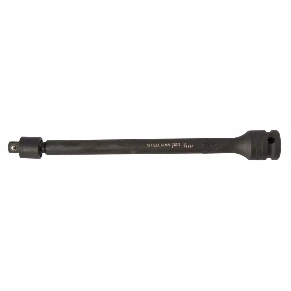 STEELMAN PRO 79991 1/2 in. Drive to 3/8 in. Pinless Swivel Impact Extension Bar, 9 in.