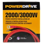 PowerDrive Heavy-Duty 3000-Watt Power Inverter Installation Kit - 0-Gauge Copper Battery Cable Set thumbnail 3