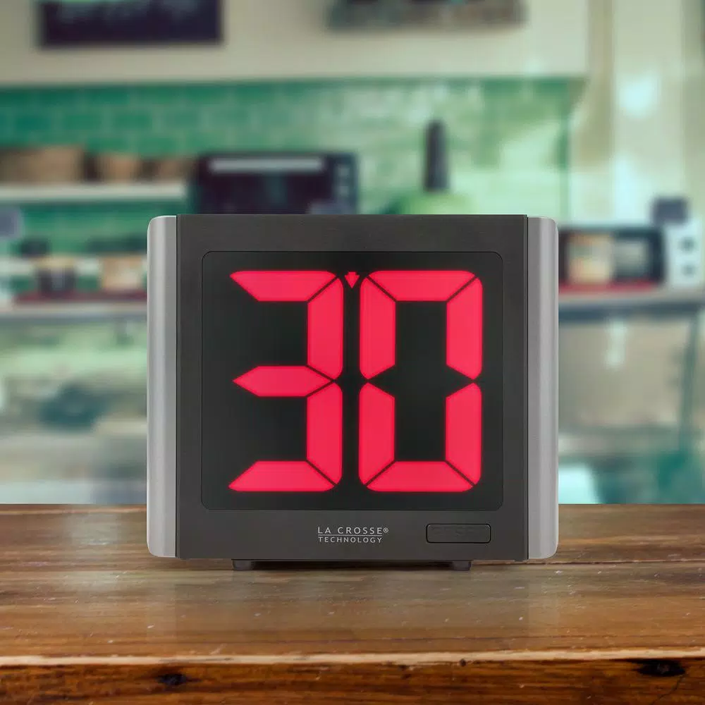 La Crosse Technology Digital LED Countdown and Count-Up Timer with 4-Inch Red Display and 12 ft. Power Cord