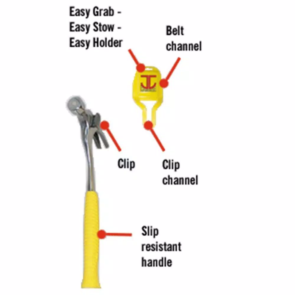 JC Hammer Magnetic Roofing Hammer with Mini Holder and Slip-Resistant Rubber Handle