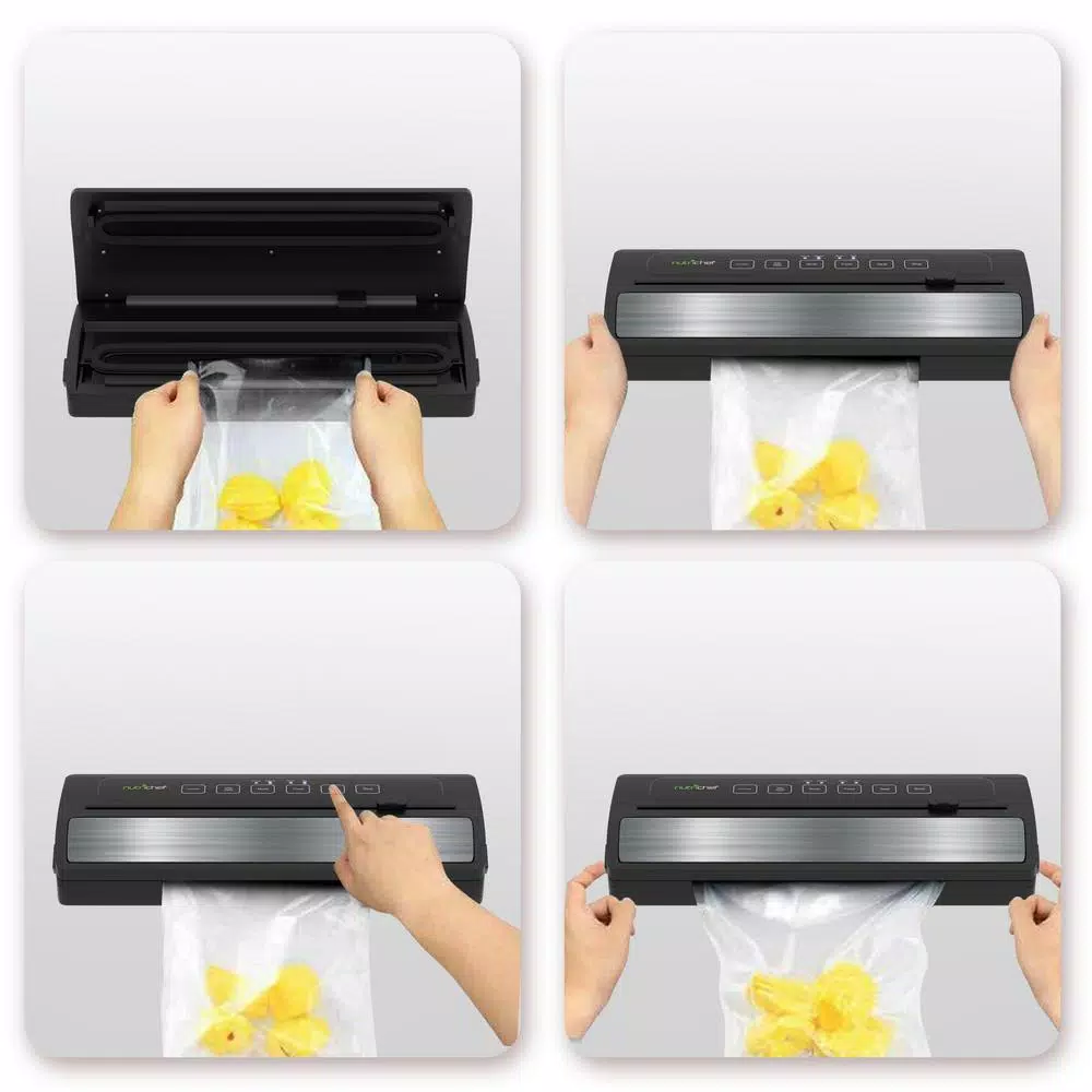 NutriChef Automatic Electric Vacuum Sealer with Reusable Bags and Roll Cutter