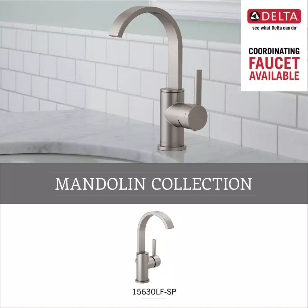 Delta Mandolin Towel Ring in SpotShield Brushed Nickel